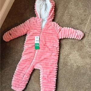 Cozy Pink Baby Snowsuit